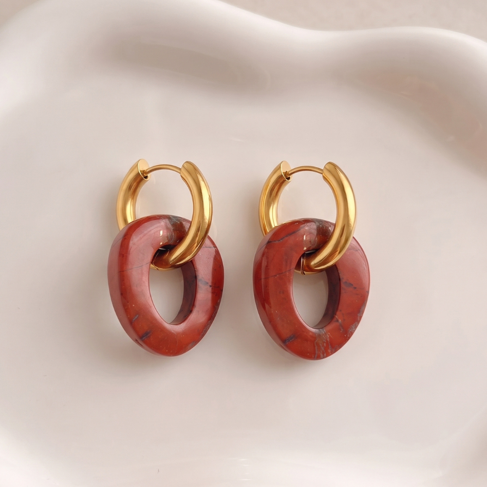 Aretes Piedra Viva Rojos