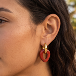 Load image into Gallery viewer, Aretes Piedra Viva Rojos

